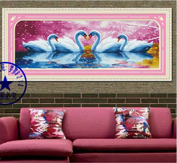 

FREE delivery Top Quality lovely beautiful counted cross stitch kit swan love forever swans, four swans