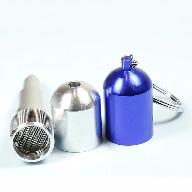 Removable Metal Filter Retractable Pipes Keychain Smoking Pipe Herb Key Ring Tobacco Pipe Gifts Narguile Grinder Smoke 1 Pc