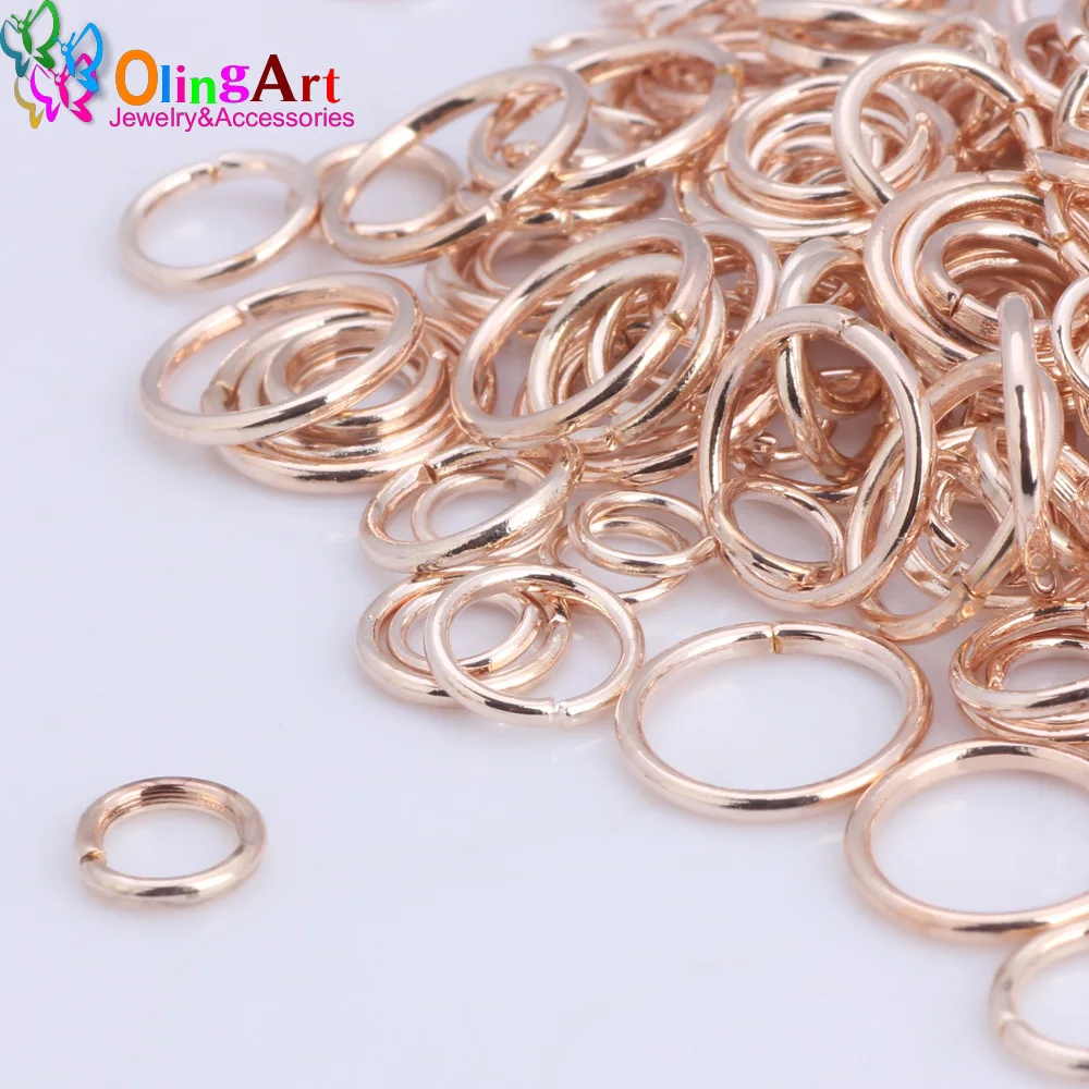 OlingArt Open Jump Ring 5mm/6mm/7mm/8mm/10mm Link Loop Rose Gold DIY Jewelry Making Connector