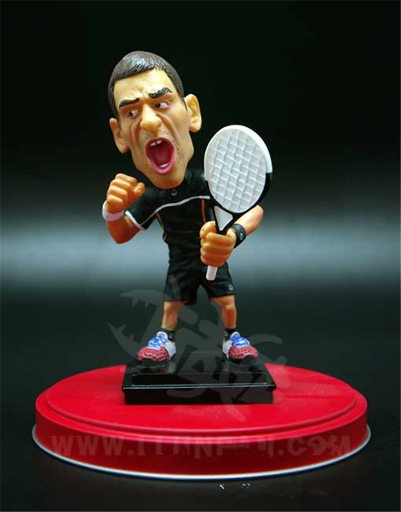 

Bobblehead Cartoon Tennis Famous Star Player Doll 10 cm Resin Djokovic Figurines Black Kit Limited Edition Collections