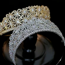 Alta calidad de oro/plata corona 3AAA rhinestone DELLA CZ princesa tiara boda cena accessori para el cabello