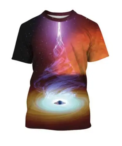 Детская футболка с короткими рукавами Novetly Kids 3D Einstein Black Hole Толстовка со львом летняя модная спортивная футболка для мальчиков и девочек - Цвет: 3
