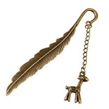 Новая модная Винтажная закладка из сплава Классическая Подвеска в виде оленя с перьями канцелярские аксессуары-книги