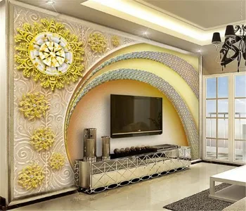 

European Wallpaper European and American Style Diamond Door Gold Floral Wall Decoration Wall paper 3d Wallpaper
