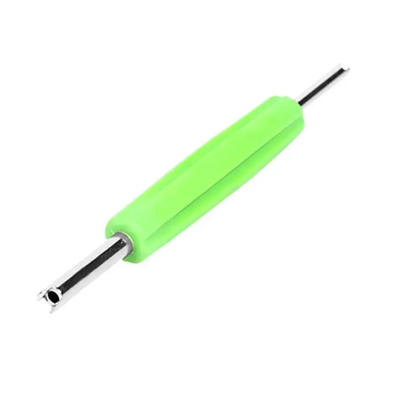 

Dual Schrader Valve Core Remover Installer Tire Repair HVAC Service Tool Green