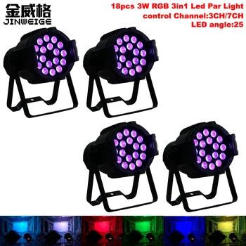 

Free Shipping 4pcs/lot LED Par 18x3W RGB Disco Light RGB 3IN1 LED UPLight DMX512 Disco Lights Professional Stage DJ Equipment
