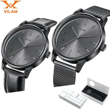 Mens Relojes de Primeras Marcas de Lujo Relojes de Moda masculina reloj de Cuarzo correa de malla de Acero inoxidable Ultra Delgado reloj de pulsera con el regalo caja