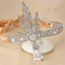 Accesorios para el cabello para novia, borlas de perlas de cristal, diademas de joyería para cabello, Tiaras de boda