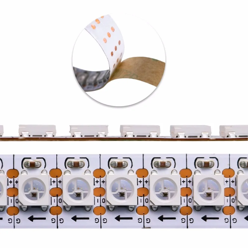 DC5V WS2812B полноцветная RGB светодиодная лента 30/60/144 светодиодов/m WS28121 Пиксельная