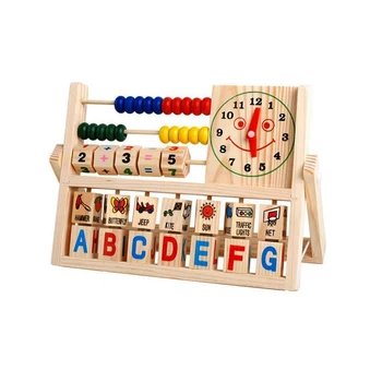 

Children Baby Kids Learning Developmental Versatile Flap Abacus Wooden Toys