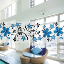 2 шт. 12 см/15 см, 20 см x 100 см матовый стеклянный раздвижные двери Балконная дверь синяя непрозрачная влагостойкая оконная наклейка дверь линия талии