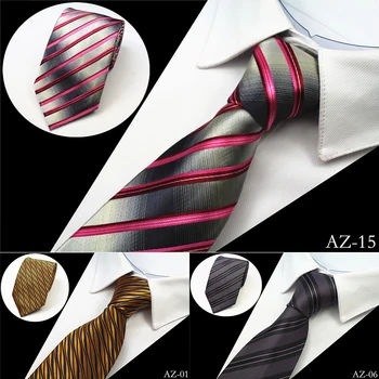 Ricnais New Design 100 Silk Men Tie 8cm Striped Classic Business Neck Tie For Men Suit