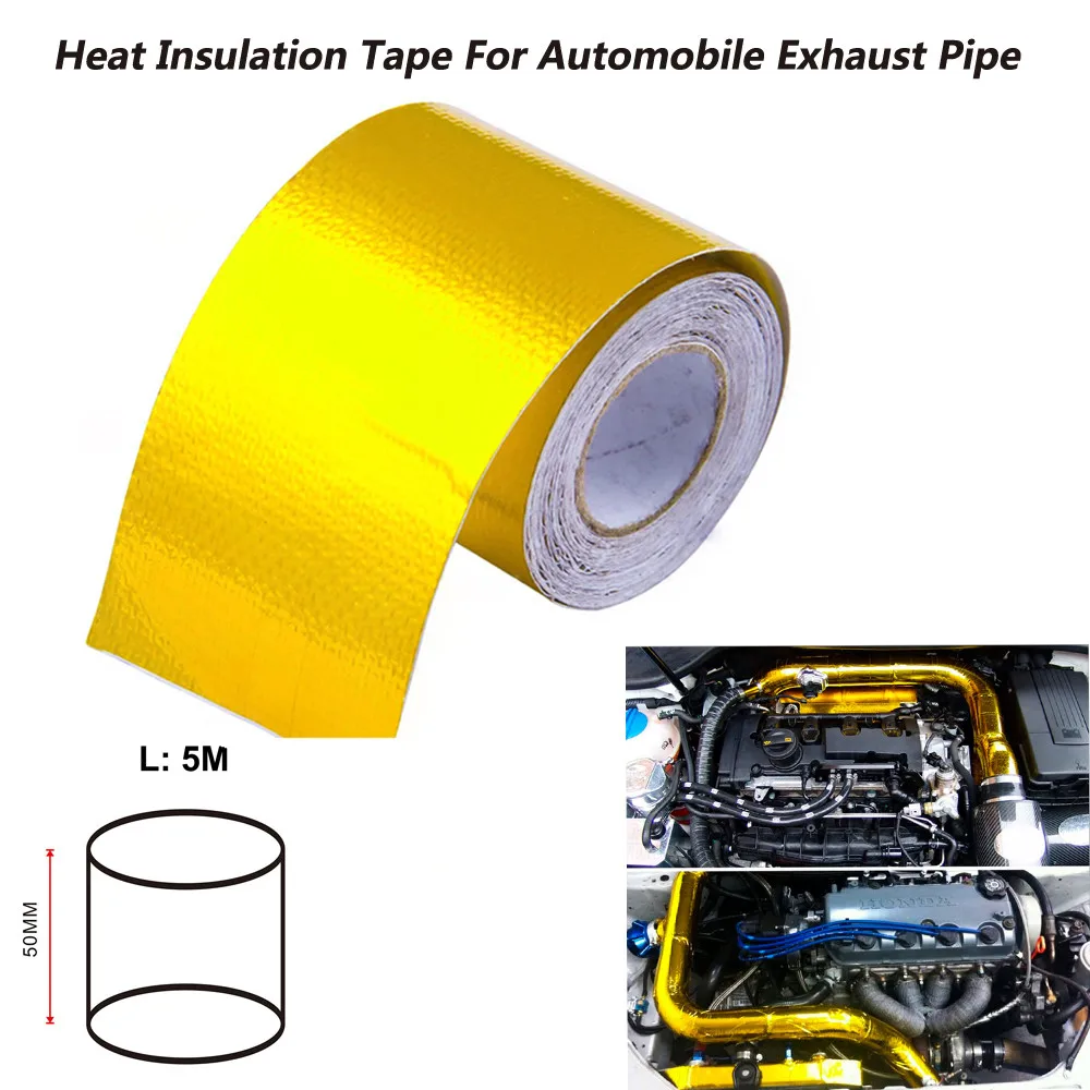 Новинка 1 шт. 5 м/9 м/10 м Автомобильная выхлопная труба декоративная алюминиевая фольга теплоизоляционная лента высокого качества