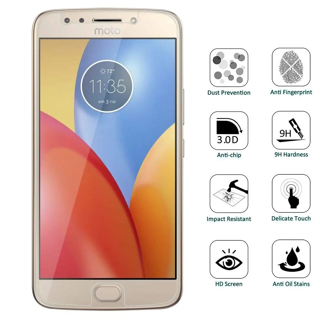 Закаленное стекло 9H 2.5D для Motorola Moto E4 Plus защита экрана Защитное пленка телефона