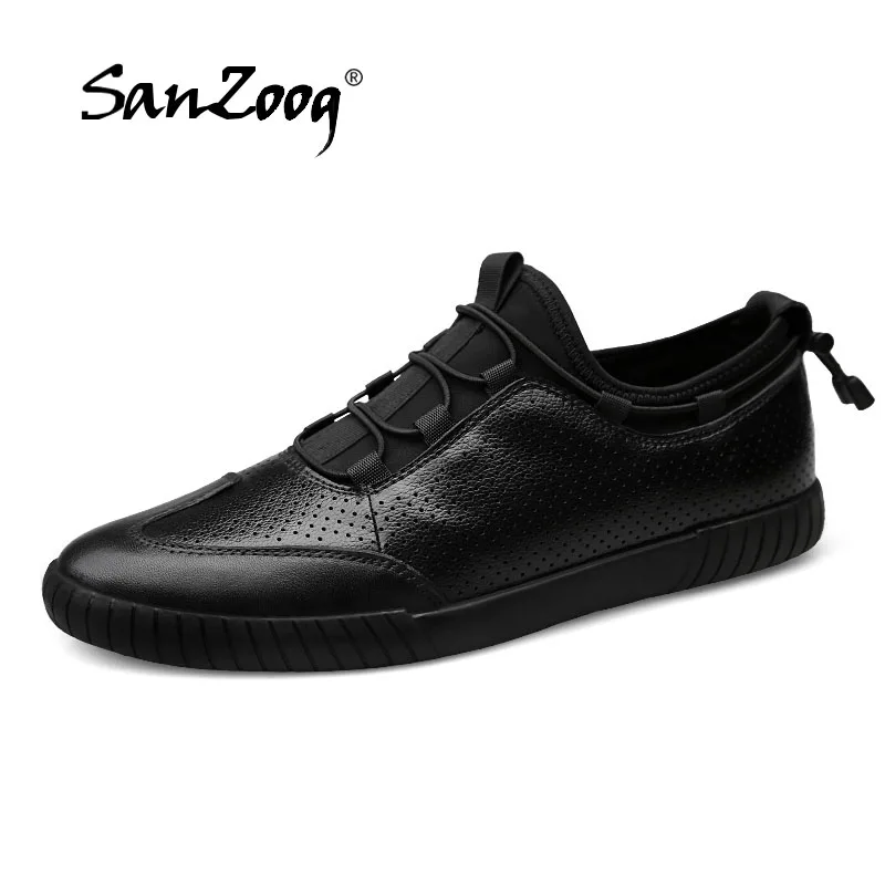 

Hot Shoes Men New Genuine Leather Casual Men's shoes Lace-Up Fit for 4 Seasons Mens Footwear Flat Top Quality Cowhide Shoe Fit