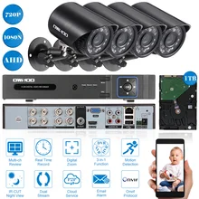 Owsoo HD Товары теле- и видеонаблюдения CCTV Системы 8ch полный 1080n AHD dvr комплект 4 шт. 720 P 1500tvl открытый AHD безопасности Камера системы 1 ТБ HDD