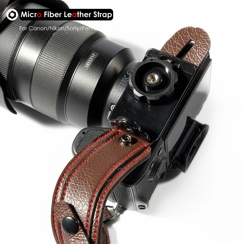 Кожаный ремешок для фотокамеры DSLR держатель ручного ремня из микрофибры