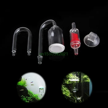 

Fish Tank Aquarium CO2 Diffuser Check Valve U Shape Glass Tube Suction Cup Kit