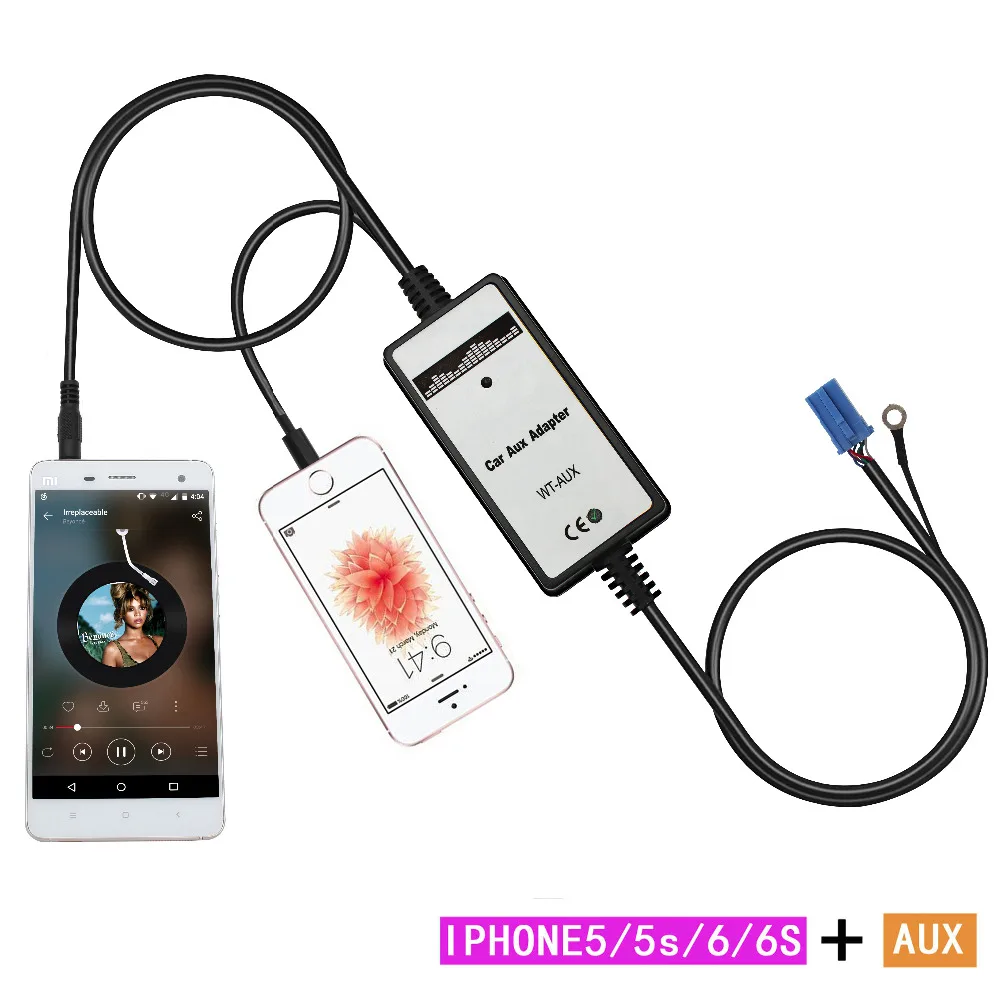

Moonet Car AUX Adapter iPhone Lightning AUX Input CD Changer For VW Skoda Seat Golf Jetta Passat Octavia 8pin QX193
