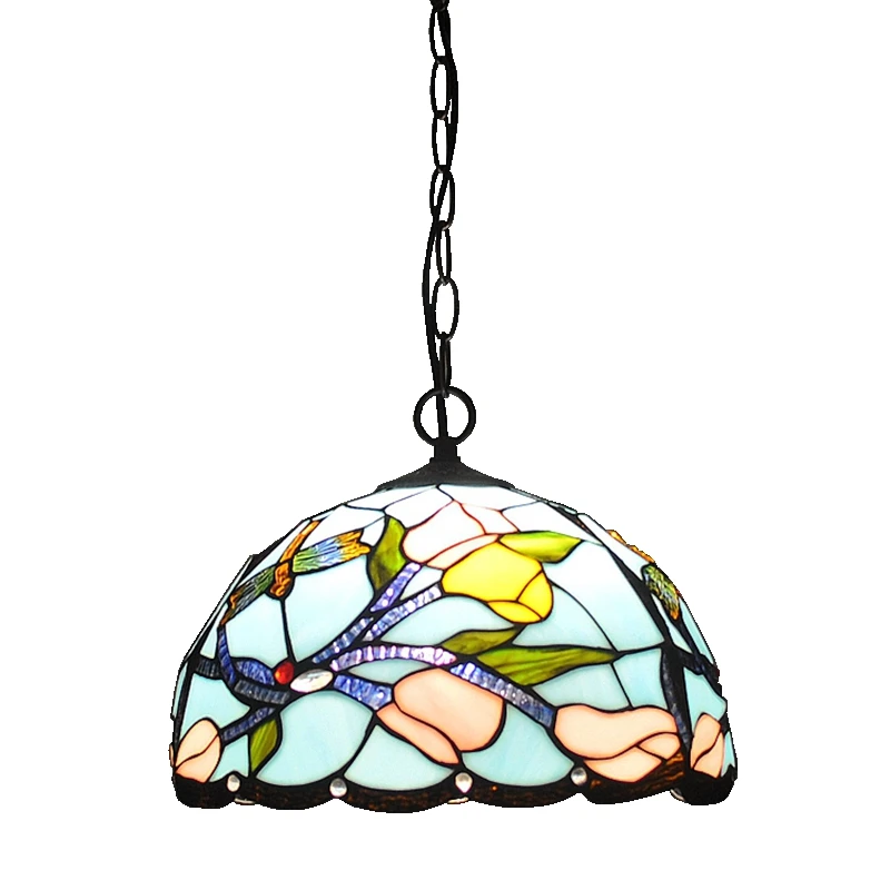 Американская Загородная люстра Tiffanylamps для ресторана цветная глазурованная