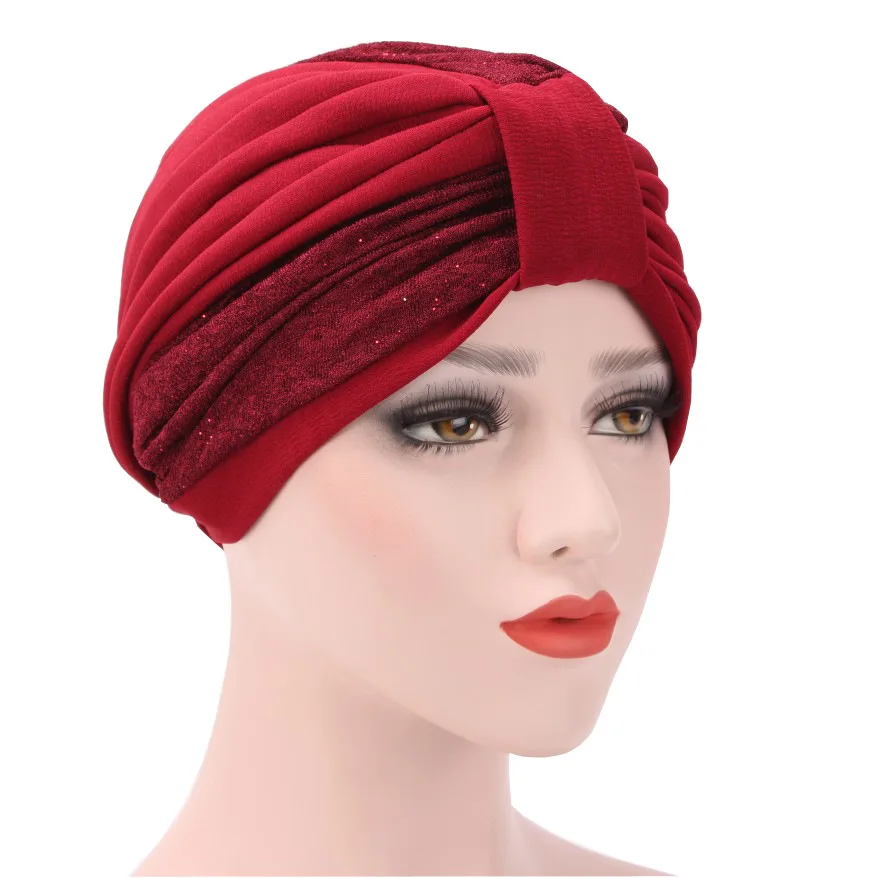 

Muslim Hijab Arab Wrap coverings turban patchwork Stretched Turban hat Islamic religious headscarf Muslim wrap Prayer Hats