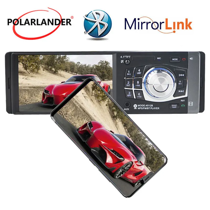 4012B Bluetooth MP5 плеер 1 Din автомобильное радио 4 дюйма USB Зеркало Ссылка для Android FM Авто