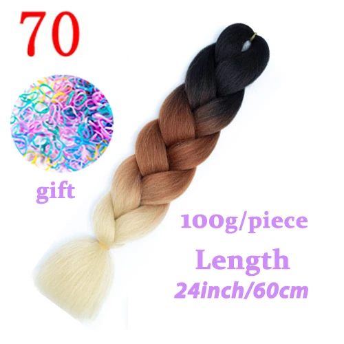 P6/613 LISIHAIR Ombre Jumbo синтетические плетеные волосы 88 цветов вязанные волосы для наращивания огромные косички Прически - Цвет: P6/613