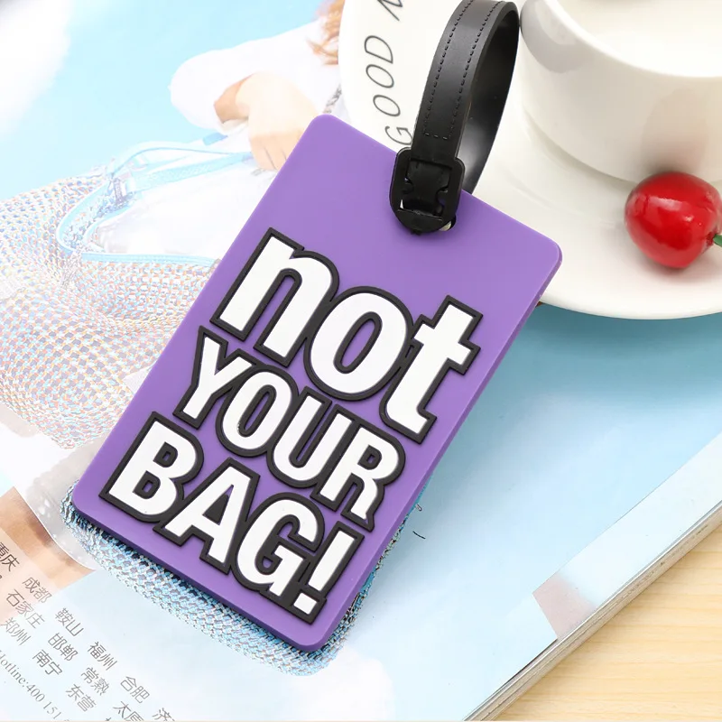 Luggage Tag Creative Letter "Not Your Bag" Cute Travel Accessories Luggage Tags Suitcase Cartoon Style Fashion Silicon Portable Travel Label