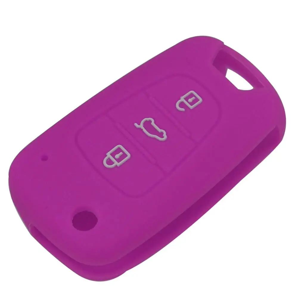 Jingyuqin 3BTN силиконовый чехол для ключа автомобиля для Kia RIO K2 K5 Sportage Sorento для Hyundai i20 i30 i35 iX20 iX35 Solaris Verna - Название цвета: purple