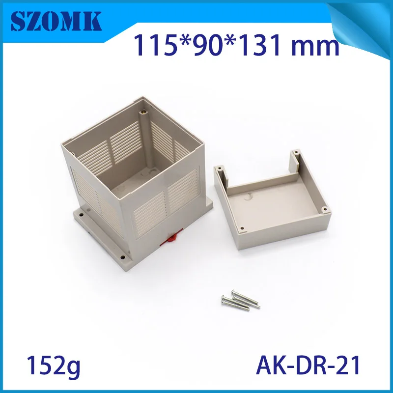 

szomk power supply high switch sticker abs plastic din rail housing pcb junction box for electronics 115x90x130 mm