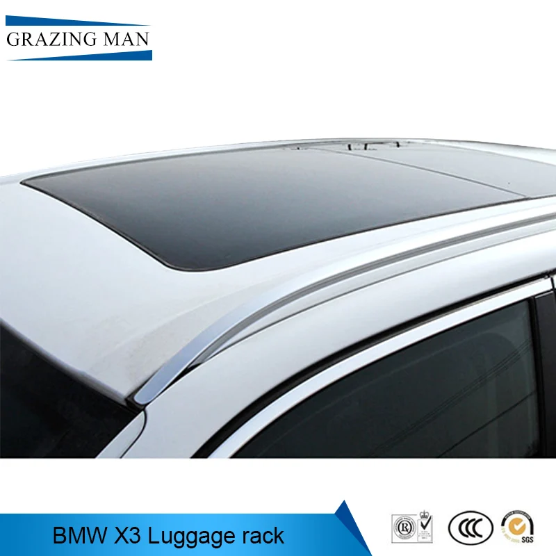الألومنيوم رف سقف سيارة ل bmw x3 رف سقف سيارة سقف القضبان الأمتعة القضبان
