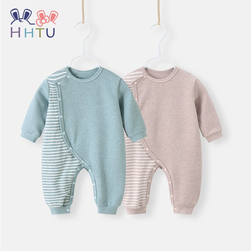 HHTU Baby Striped Rompers Boys Girls Cotton Newborn Infant Jumpers Kids