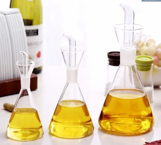 

1PC Eco-friendly oil vinegar bottle cruet glass oil bottle 125ml 250ml 500ml olive oil bottles dispenser X0004