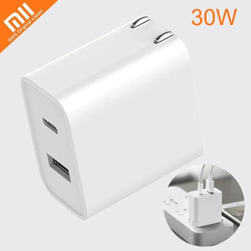 

Fast Charge Version Xiaomi USB Charger 1A1C 30W (maximum) Smart Output AC 100-240V Dual Port Output Mini Charger smart control