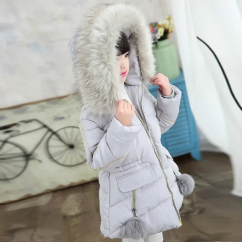 

Down Jacket Girl Winter 2019 Children's Fur Girls Coat Russian Winter Jacket For Teenage Girls Warm Hooded Thick Cotton-Padded