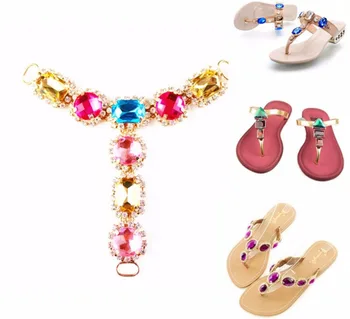 

5pcs Round+Oval Multicolors Crystal Rhinestone Sewing Bikini Connectors/ Buckle Chain Apparel Bags Shoes Buckles