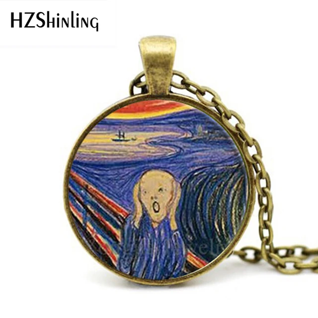 Collares de cúpula de cristal con colgante El Grito, joyería de Edward Munch Der cadena novedosa para regalo, HZ1, 2017 - AliExpress