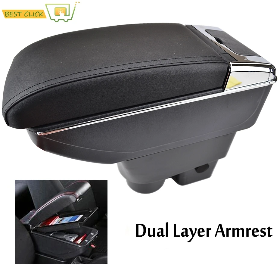 For Skoda Rapid 2013 2017 Dual Layer Armrest Arm Rest Center Console