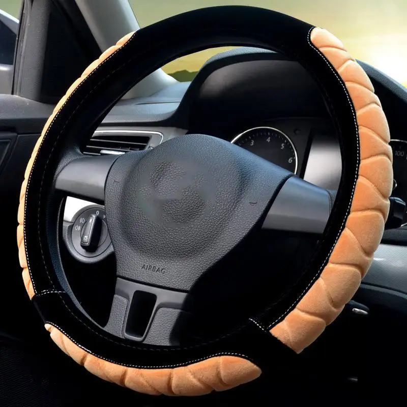 

New Plush Universal Car Steering-wheel Cover Car-styling Sport Auto Steering Wheel Covers Anti-Slip Automotive Accessories