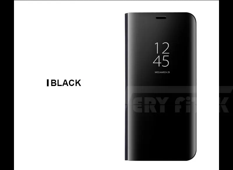 For Samsung Galaxy S9 S8 Plus S7 S6 edge A8 2018 Case Luxury Flip Stand Clear View Mirror Phone Cover For iphone X 8 7 6s 6 plus (16)