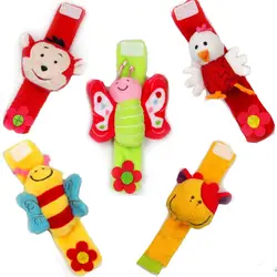 Мягкие животные погремушки для младенцев игрушки дети; Младенцы плюшевые наручные Погремушка детская игрушка ручной ремешок 40% off