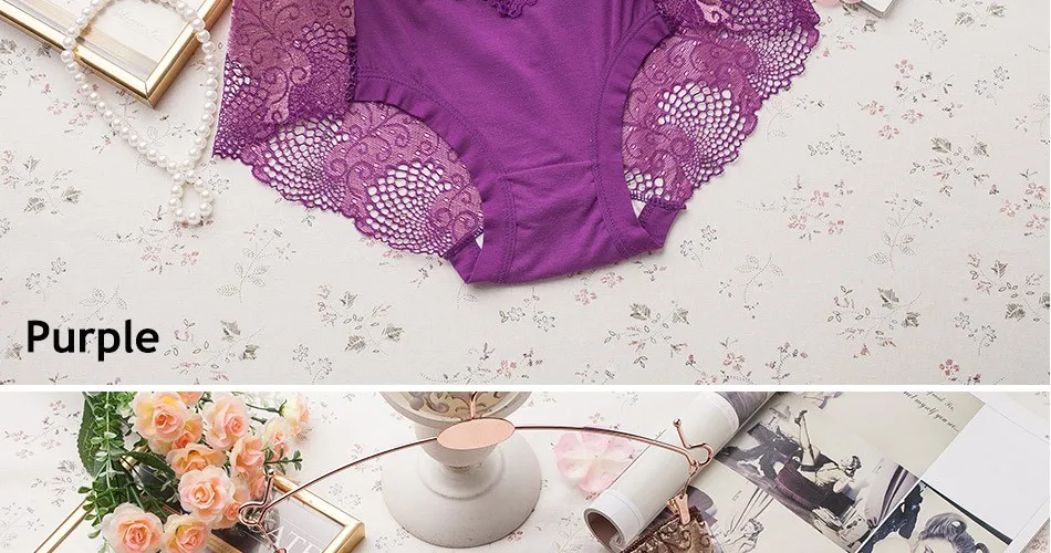 Underwear Women Briefs Sexy Women's Panties Full Transparent Lace Seamless Sexy Plus Size Women Cotton Underwear Panty 27