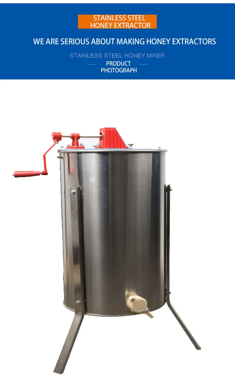 thicken Stainless Steel beekeeping equipment and tools high efficiency beekeeper extractor 3 Frame Manual Honey Extractor