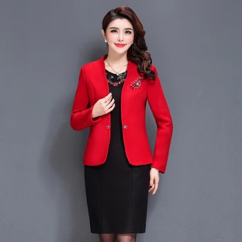 2 Pieces High Quality New Women Work Wear Dress Mother Suit Autumn Winter Mid Old Aged Women Clothing Plus Size Slim set original 2 pieces set dress 2017 new autumn slim fashion temperament black lace dresses women