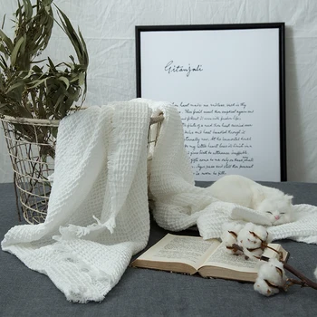 

ZDFURS* Japanese Style Cotton Waffle Thin Towel Quilt Blankets Beds Thorw Honeycomb Blanket Washable 140*200cm 100*140cm