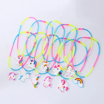 

Unicorn Party Decoration Unicornio Rubber Necklace Birthday Party Decorations Kids Gifts Baby Shower Boy Girl Event Party Favors