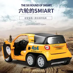 Электронный моделей автомобилей Die-cast сплава моделирование авто мобильных транспортных средств gld3 игрушки для детей 6 колес Benz Smart Mini