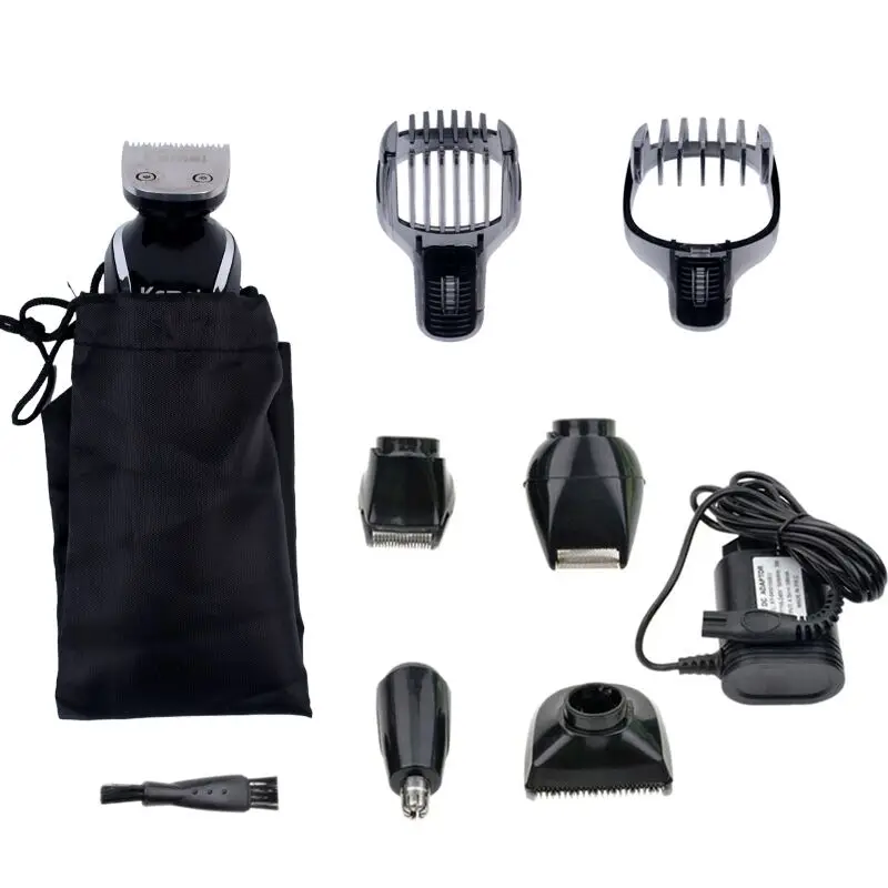 Kemei 5 in1 Rechargeable Waterproof beard Trimmer Hair Clipper Trimer Shaver Nose for Men Family Use