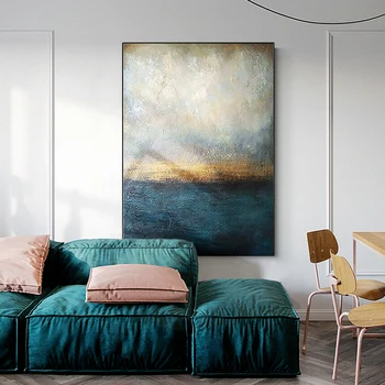 

Nordic Abstract Blue Poster and Print Canvas Paintings Wall Art Pictures for Living Room Decorative Home Decor Unframed Office