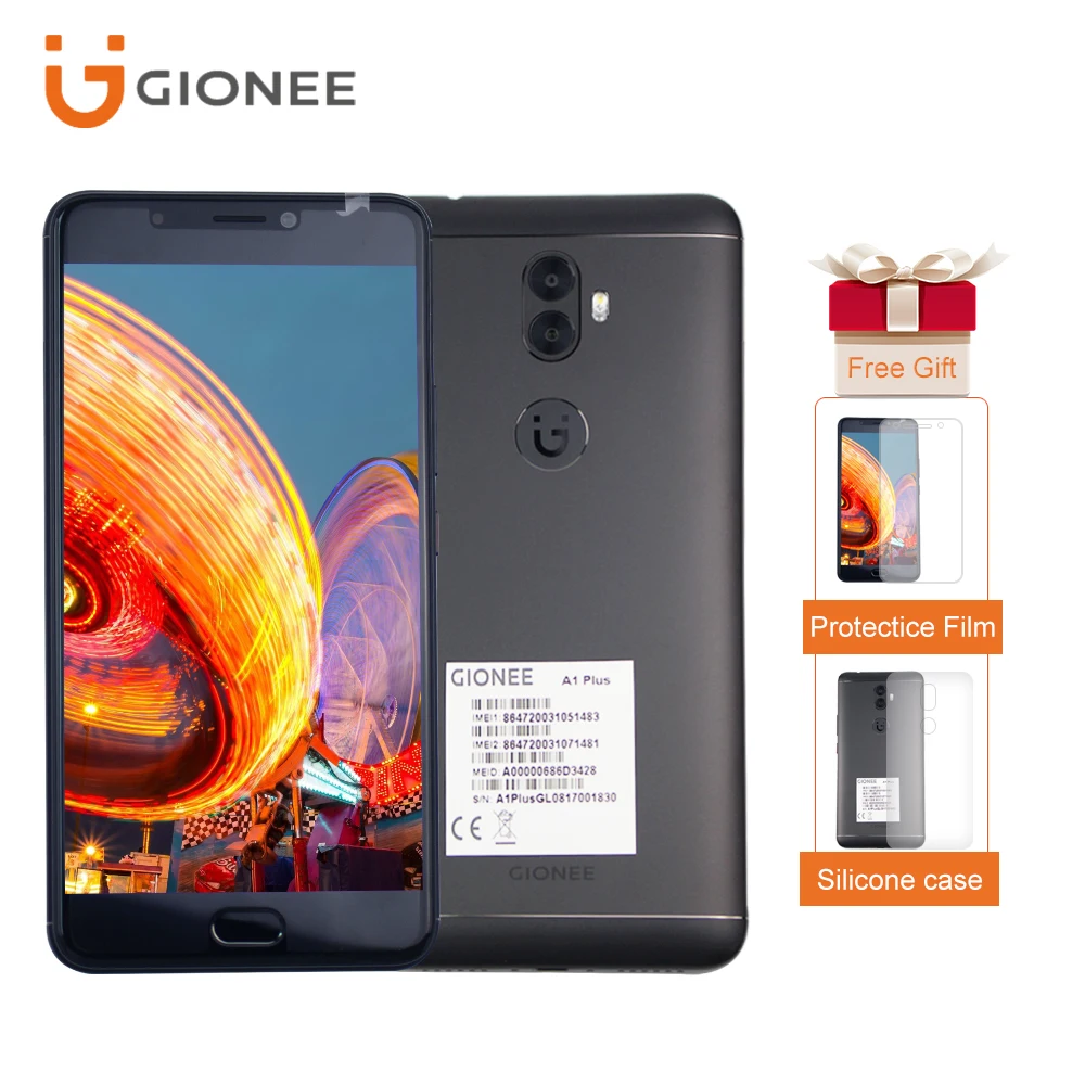 Global Version Gionee A1 Plus 4GB RAM+64GB ROM 6.0&quot Screen 4550mAh MT6757CD Octa Core OTG 20MP Front Camera Dual SIM Smartphone |